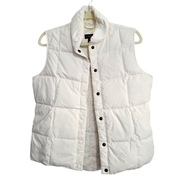 Lands' End Jackets & Blazers - Y2K Lands End White Sleeveless Puffer jacket vest Women Size XS